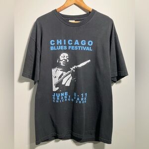Vintage Y2K Chicago blues festival Grant Park 2006 band T-shirt graphic print XL